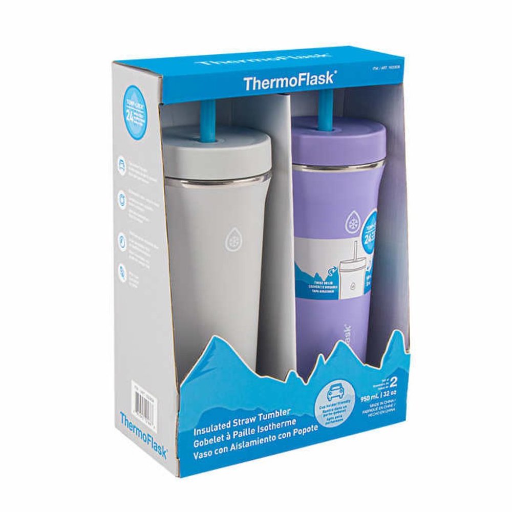 ThermoFlask 32oz Insulated Standard Straw Tumbler, 2-pack NIB - Picture 2 of 6